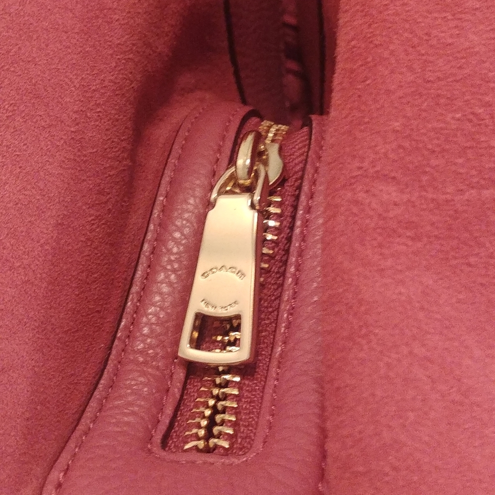 Coach Dalton 31 Leather Large Shoulder Satchel Bag Dust Pink - Picture 10 of 14